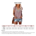 thumbnail image 5 of Blusa de mujer con escote en V y detalle de encaje, color rosa raíz de loto, mangas cortas, transpirable y cómoda, talla M Summer Chic, 5 of 5