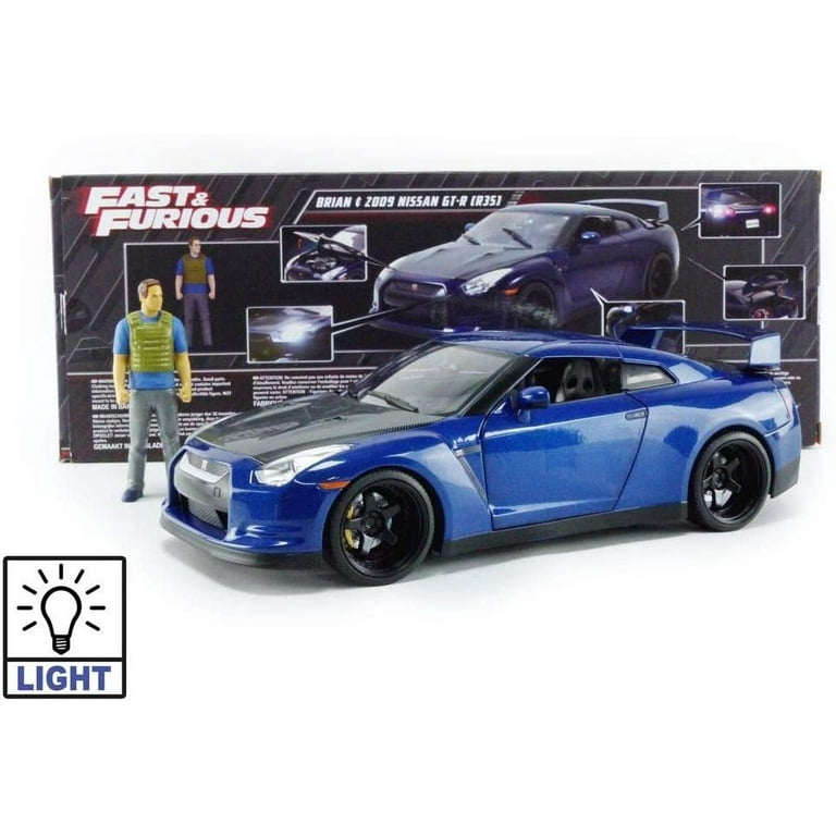 Jada Toys Fast & Furious 1:18 Nissan GT-R R35 Die-Cast Model Car & Brian Figure, Light up, Ages 14+ Jada Toys Fast & Furious 1:18 Nissan GT-R R35 Die-Cast Model Car & Brian Figure, Light up, Ages 14+