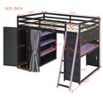 thumbnail image 2 of Harper & Bright Designs Full Size Gaming Loft Bed with Desk & RGB Lights, Full Wood Loft Bed Frame with Storage Wardrobe, Shelves & Blackout Curtains, Purple+Black, 2 of 20