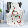 thumbnail image 4 of Christmas Soft Flannel Fleece Blanket, Abstract Xmas Tree Design Baubles and Ribbon Boxes December Ornaments Modern, Cozy Plush for Indoor and Outdoor Use, 70" x 90", Green Red White, by Ambesonne, 4 of 5