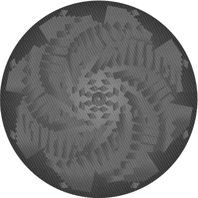 Ahgly Company Tapis Rond Lavable en Machine Intérieur Transitionnel Gris Brun, 6 Pieds Rond
