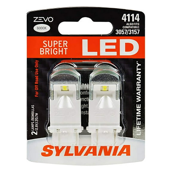 Sylvania Zevo 4114 White LED Bright Interior Exterior Mini Light Bulb, 2 Pack