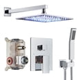 thumbnail image 4 of Chrome Shower Faucet Set System 12inch Rainfall Shower Head Combo with Mixer Valve Kit, 4 of 16