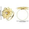 thumbnail image 2 of Paquete de 24 servilleteros de flores ahuecados, juego de servilleteros con diamantes de imitación florales de aleación, adorno exquisito para el hogar para Navidad (dorado), 2 of 5
