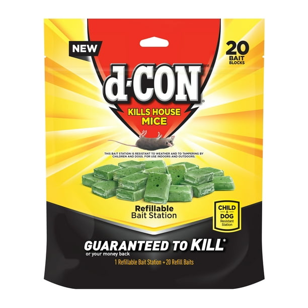 Dcon Refillable Mouse Poison Bait Station, 20 Bait Refills Walmart