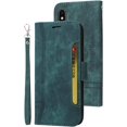 thumbnail image 1 of iPhone Xs MAX Wallet Case,PU Leather Folio Kickstand Card Slots Cover for iPhone Xs MAX,Book Folding Flip Case with Detachable Wrist Strap,Protective Cover for iPhone Xs MAX,Green, 1 of 12