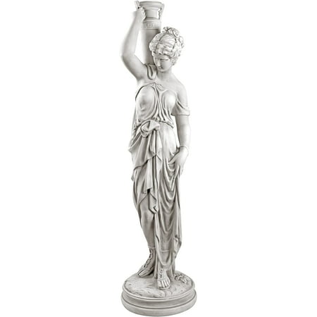 Toscano KY799519 Dione The Divine Water Goddess Greek Garden Statue 39 Inch Grande Antique Stone DIONE THE WATER BEARER  most beautiful of the Oceanids  was worshipped as the feminine form of Zeus and the mother of the Greek god and goddess of love. REPLICA 19TH CENTURY CLASSIC STATUE carries her urn in an elegant serpentine pose of classical detail. HIGH QUALITY FIGURINE - Hand-cast using real crushed stone bonded with durable designer resin  this statue captures delicate features accented by soft folds of an empress gown  all in antique stone finish. DESIGN TOSCANO OUTDOOR DECOR - Exclusive to the Design Toscano brand  this historical statue is a grand scale garden focal point near pond  pool or patio. Our divine designs statues measure 10 Wx10 Dx39.5 H and weigh 18 lbs.