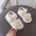 thumbnail image 6 of TOWED22 Toddler Girls Sandals Soft Rubber Flats Summer Baby Flower Girl Shoes White,8.5, 6 of 7