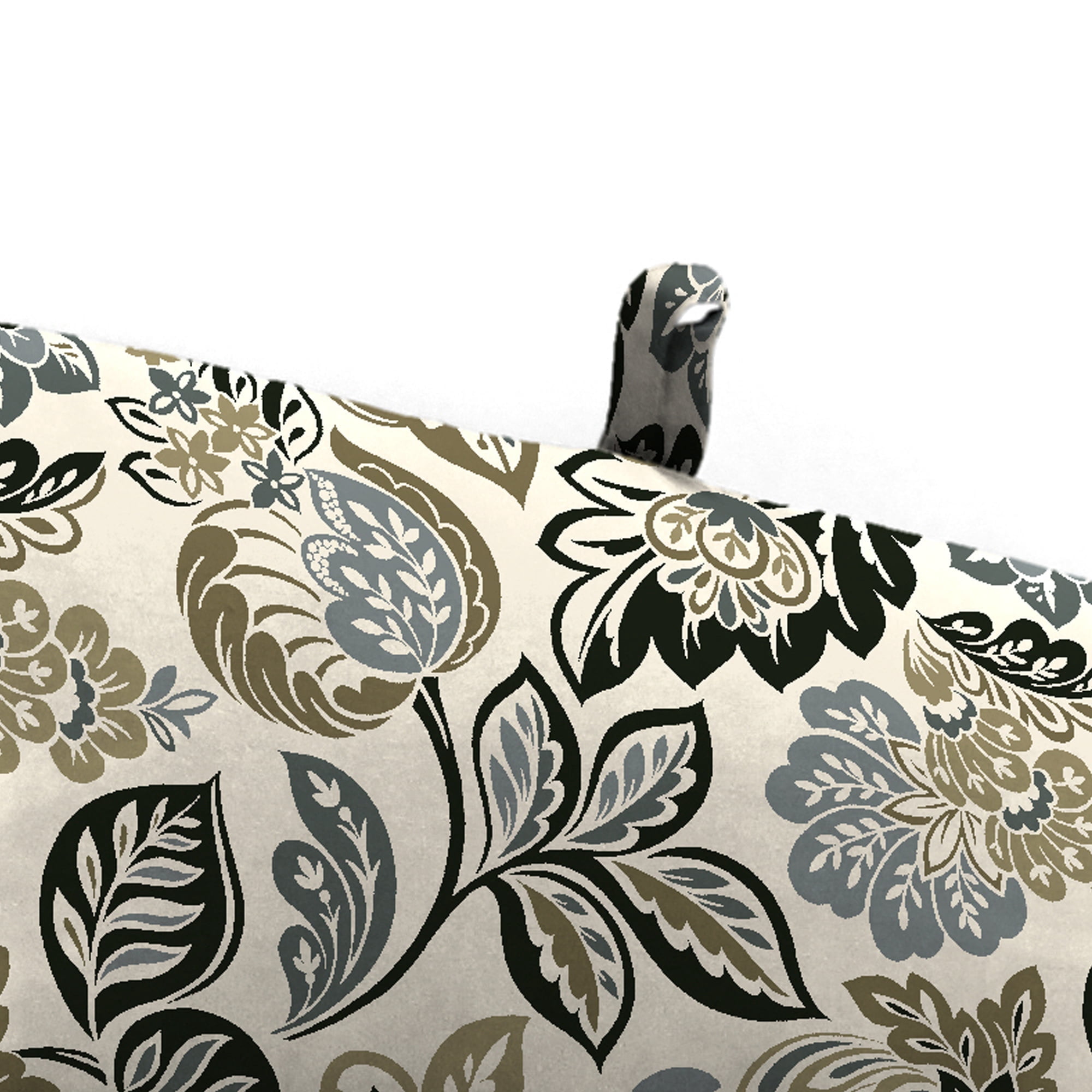 Jordan Manufacturing 72" x 22" Dailey Pewter Multicolor Paisley Rectangular Outdoor Chaise Lounge Cushion with Ties and Hanger Loop