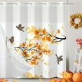 thumbnail image 4 of MIZHONA Fall Thanksgiving Shower Curtain with Snap in Liner,Autumn Leaves No Hook Fabric Bathroom Curtain,71"×74", 4 of 7