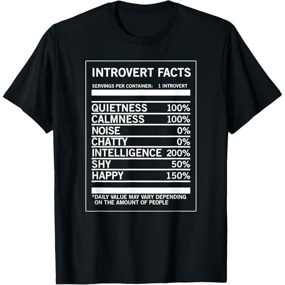 t-shirt Introvert Facts Funny Witty Shy People T-Shirt mens,black,women,funny,journey,Crew Neck, Short Sleeve,custom clothing patterns.gift