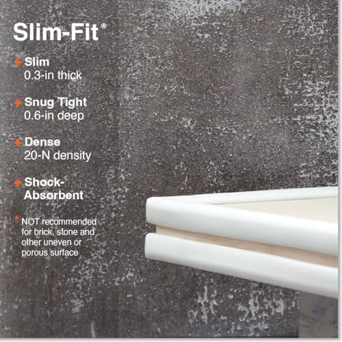 Slimfit Corner Edge Protector for Baby Proofing (Small 18ft Edge 8 Corners), Furniture Safety Bumper Guard, Soft NBR Rubber Foam, 3M Adhesive, Oyster White (Off White)