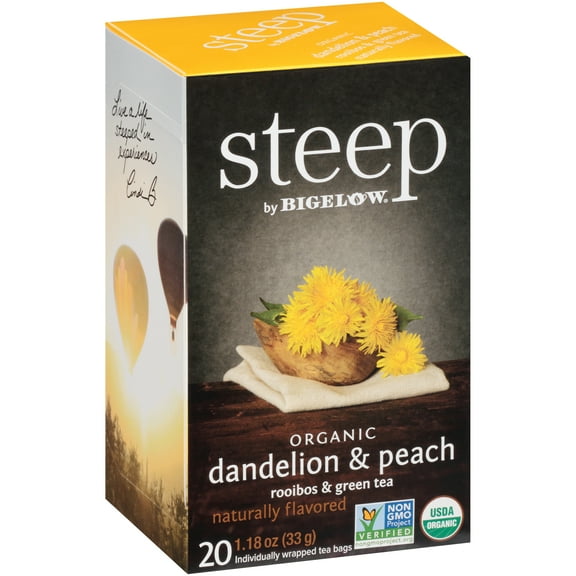 Steep, Dandelion & Peach, Rooibos and Green Tea, Tea Bags, 20 Ct