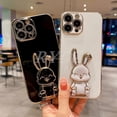 thumbnail image 2 of Funda con soporte plegable 3D para iphone, carcasa galvanizada a prueba de golpes para modelos 14, 13, 12, 11 Pro Max, XR, XS, 6, 7, 8 Plus, SE 2022, 14Plus Fivean unisex, 2 of 2