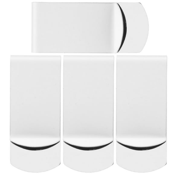 ROSENICE 4Pcs Practical Money Fixing Clamp Stainless Steel Cash Clips for Men