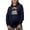 Navy Blue, variant on Retro God Family Hunting with a Buck or Deer, Hunter Quote, Black Hooded Sweatshirt or Hoodie, XL