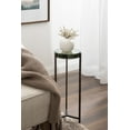 thumbnail image 3 of Kate and Laurel Aguilar Modern Drink Table, 9 x 9 x 23, Sage Green Glass and Bronze, Unique Round Glass Mini Table for Use as Bathroom Accent Table or Pedestal Martini Table, 3 of 9
