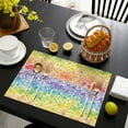 thumbnail image 4 of Pioneer Flower Floral Print Pattern Summer Placemats Table Placemats Set Of 4-Linen Kitchen Washable Placemats Table Mats 12x18 Inch Non-Slip Heat Resistant, 4 of 5