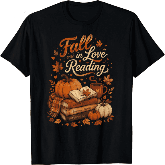 Fall in Love with Reading Teacher Autumn Lovers Unisex T-Shirt