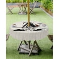 thumbnail image 4 of Fsddascl Letter A Outdoor Tablecloth - 60 Inch Round Dining Table Cover, Monogram Words Waterproof Outdoor Table Cloth with Umbrella Hole & Zipper for Picnic/Patio/Party, 4 of 7
