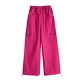 thumbnail image 5 of Annhoo Cargo Pants for Women Drawstring High Waist Wide Leg Trousers Casual Loose Hiking Pants with Multi Pockets, 5 of 6