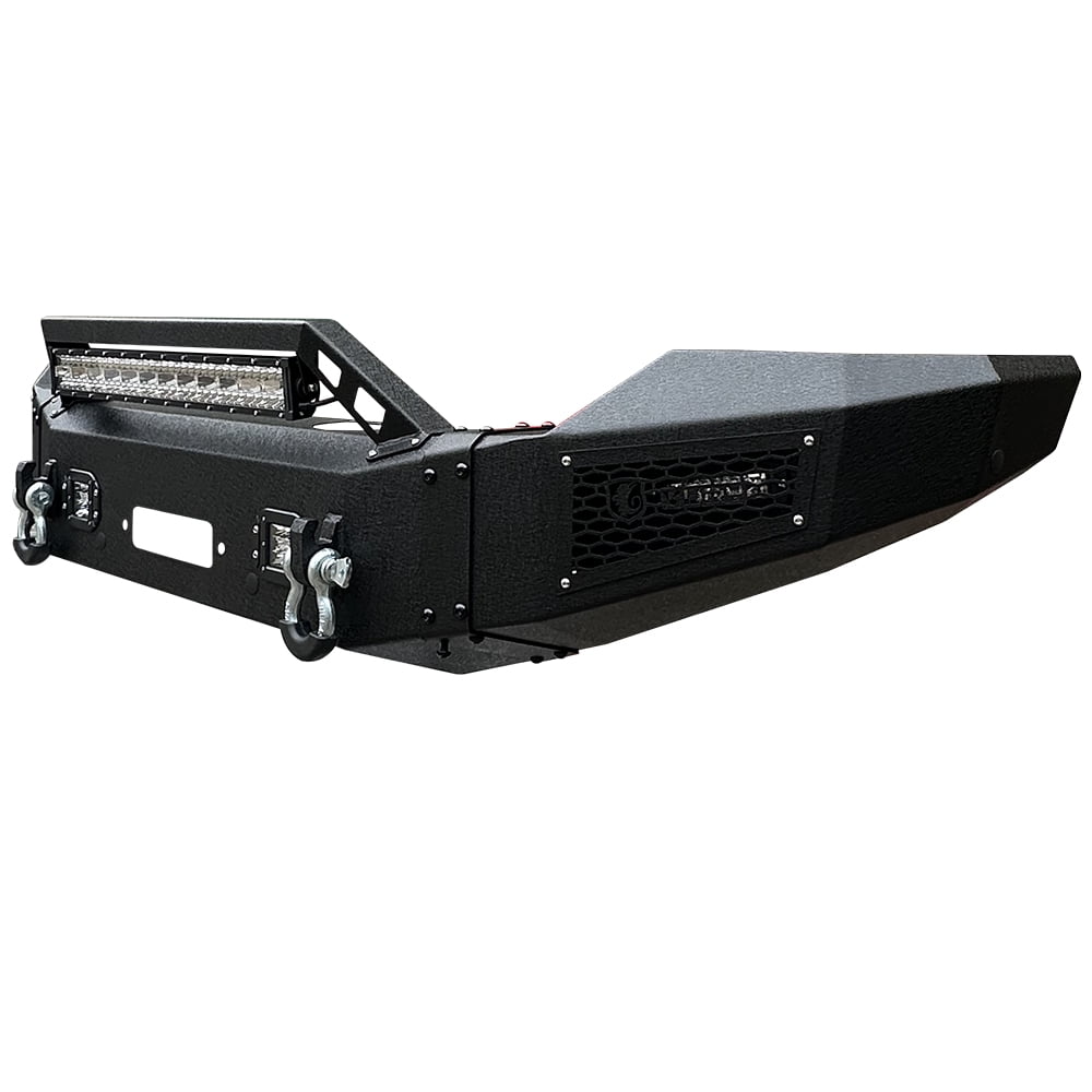 Vijay Compatible with 2011-2012-2013-2014-2015-2016 Ford F250/F350/F450 Front Bumper Textured Black Steel with Light and D-ring