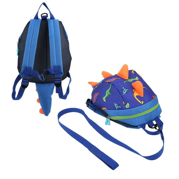 Mochila de dinosaurio para niños, bolsa para niños pequeños, mochila de dibujos animados para niños en edad preescolar y niñas, color azul oscuro