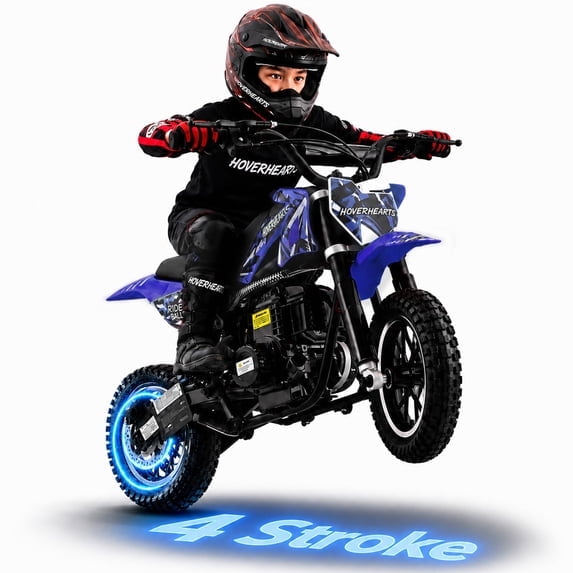 4-Stroke Gas Dirt Bike,39cc Gas Powered Off-Road Mini Bike,Mini Dirt Bike with 20mph Max Speed & 27 miles Max Range,Adjustable Suspension, Dual Disc Brakes,Epa Certified