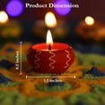 thumbnail image 3 of 20 Pc Set Multicolor Decorated Small Clay KATORI Wax Filled Diya | Diwali Pooja Handmade Dia | Terracotta - Natural EARTHEN Diya - Handpainted with MDF Gift Package, 3 of 8