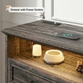 thumbnail image 5 of 6 Drawer Dresser with LED Lights Chest of Drawers for Bedroom Farmhouse Dresser with Charging Station & Storage Shelf, 5 of 7