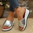 thumbnail image 3 of Dakaela Women's Platform Wedge Sandals Open Toe Slip on Slides Comfortable Summer Walking Shoes, 3 of 8