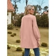 thumbnail image 6 of Women'S Crochet Open Cardigan Long Sleeve Cover Up Summer Pink L, 6 of 7