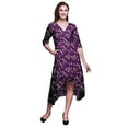 thumbnail image 1 of Bimba Robe Mi-Longue Classique en Coton Purple Blossom & Paradise Whydah Bird Imprimée à Manches Courtes avec Poches, Coupe Droite Asymétrique - Moyen, 1 of 4