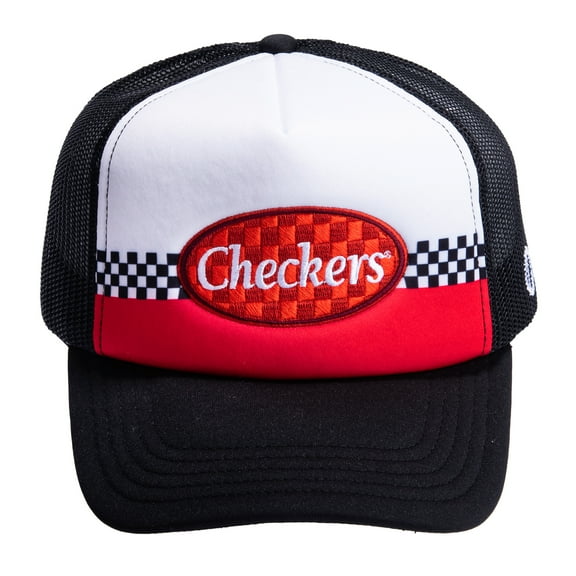 ODD SOX – Checkers Restaurant Logo Trucker Hat – Licensed High Profile Snapback Baseball Cap with