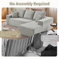 thumbnail image 4 of Tmjmj 107" Boneless L-Shaped Cloud Sectional Sofa with Chaise, Modern ModularCorduroy Deep Seat Couch Gray, 4 of 7