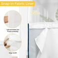thumbnail image 4 of No Hook Shower Curtain with Snap in Liner, Teal Blue Coastal Ocean Beach Theme Waterproof Fabric Bathroom Curtain Mesh Top Window, Wave Coastal Sandbeach Shower Curtains 72x84in, 4 of 9