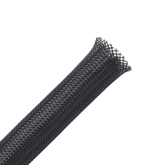 Gaine Tressée Extensible pour Animaux de Compagnie de 100 Pieds - 1/2 Pouce - Noir - Manchon de Câble Tressé Alex Tech