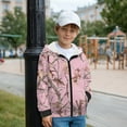 thumbnail image 4 of Psesaysky Girls Zip Up Hoodies Pink Hunting Camo Print Teen Hooded Sweatshirts Warm Jackets Kids Fall Fashion Outfits Winter Clothes, Size L, 4 of 7