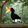 thumbnail image 3 of PuffPurrs Lifelike Rhinoceros Hornbill Plush Toy, Cute Realistic Buceros Rhinoceros Teddy Stuffed Animal, Curved Lvory-Colored Bill Toy Gift, 30 CM/11 In, 3 of 6
