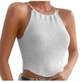 thumbnail image 1 of Timegard Womens Tank Tops Eyelet Halter Neck Sleeveless Keyhole Back Top Solid Color Fashion Blouses, 1 of 5