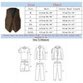 thumbnail image 3 of Jiyugala Mens Gentlemens Ball Plays Suede Retro V Neck Solid Color Pocket Button Leather Vest Jacket Vest, 3 of 8
