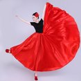 thumbnail image 3 of Satin Flowy Skirt Full Circle Belly Dance Long Skirt Spanish Flamenco Skirt, 3 of 7