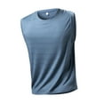 thumbnail image 6 of Men's Athletic Workout Tank Top Solid Color Casual Breathable Ice-Silk Sleeveless Shirts, 6 of 7