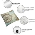 thumbnail image 4 of Shangniulu Sea Map Compass Throw Pillow Cover Set of 2 Cases World Boat Sailing Ship Sailboat Travel History Journey Ocean Outdoor Decor Pillowcase Home Square Pillow Slip, 4 of 6