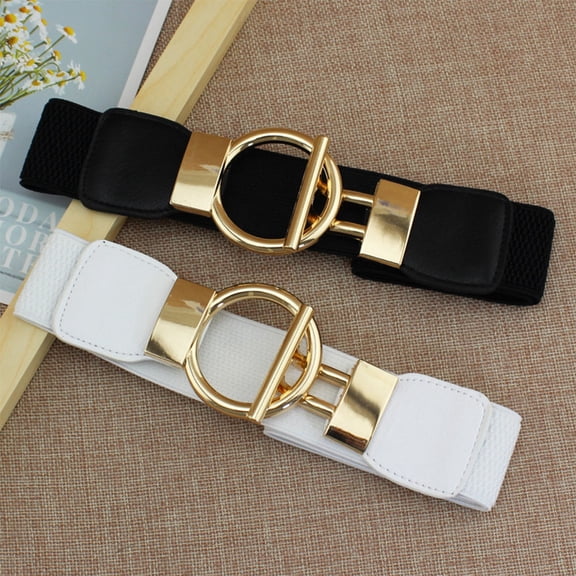 LOLIPPYY Women's Stylish Stretch Belt in White, 1 Piece, Ideal for Casual Outfits and Daily Wear Accessories
