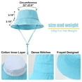 thumbnail image 3 of TOPTIE Frayed Bucket Sun Hats Casual Wide Brim Cotton Beach Hat Vacation Travel Accessories Unisex-SkyBlue, 3 of 7