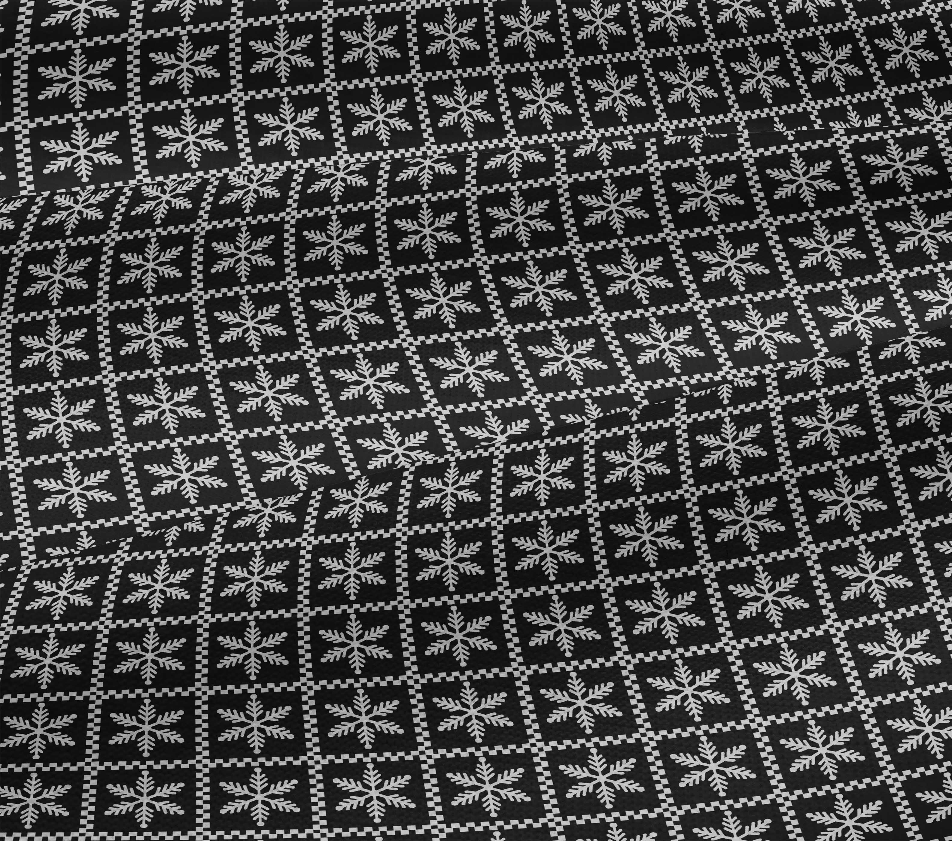 oneOone Cotton Jersey Black Fabric Merry Christmas Sewing Material Print Fabric By The Yard 58 Inch Wide-3WW