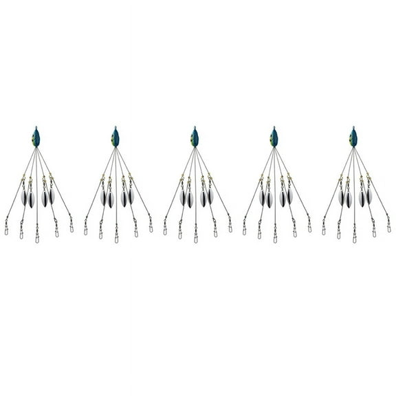 5X Umbrella Rigs for Bass Stripers Fishing, Freshwater Fishing Swimbait Lures Rig Kit, Blue,5 x rig,blue