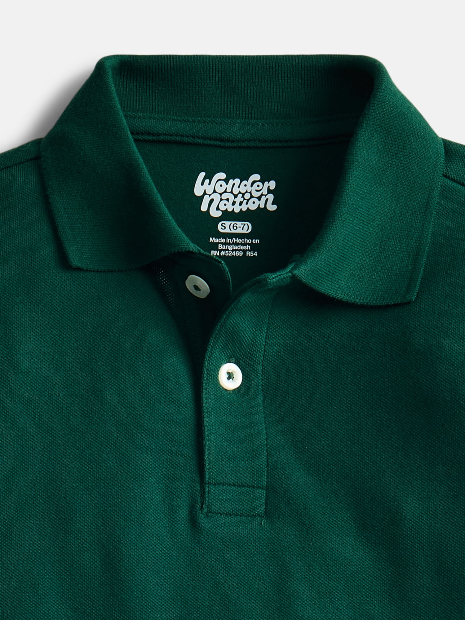 Wonder Nation Boys School Uniform Short Sleeve Pique Polo Shirt, 2-Pack, Size 4-18 & Husky
