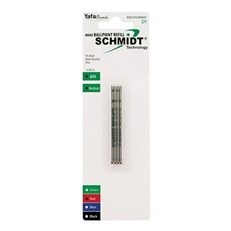 Schmidt 635 Mini D1 Ball Pen Refill - Red - 4 Pack (Lamy M21 and Cross 8518-4